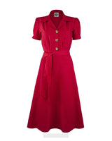 Pretty 40s Shirt Dress - Red