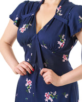 Pretty 40s Tea Dress in Blue Floral