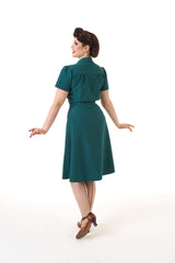 1940s Shirt Dress - Teal