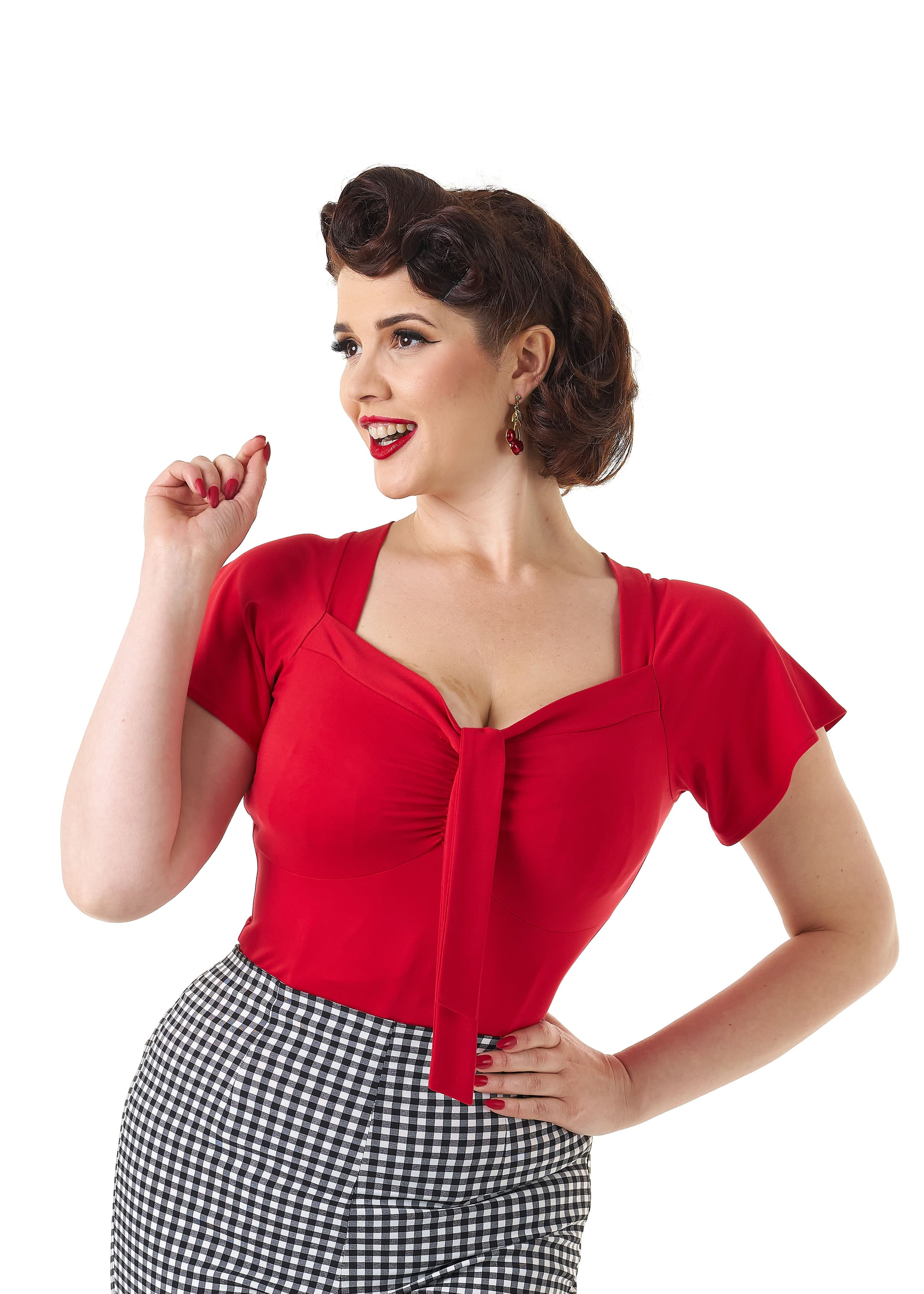 1940s Tie Top - Red