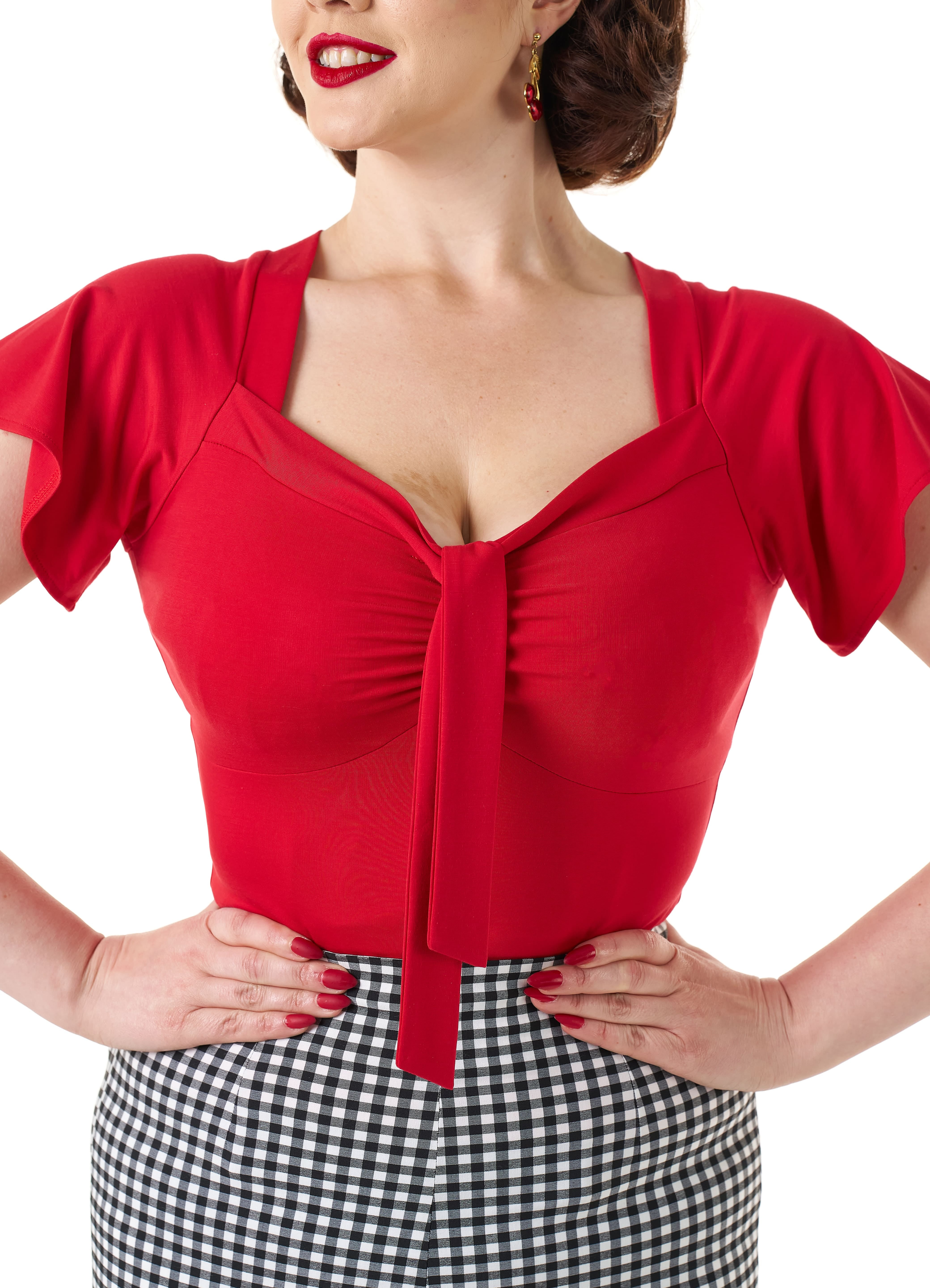 1940s Tie Top - Red