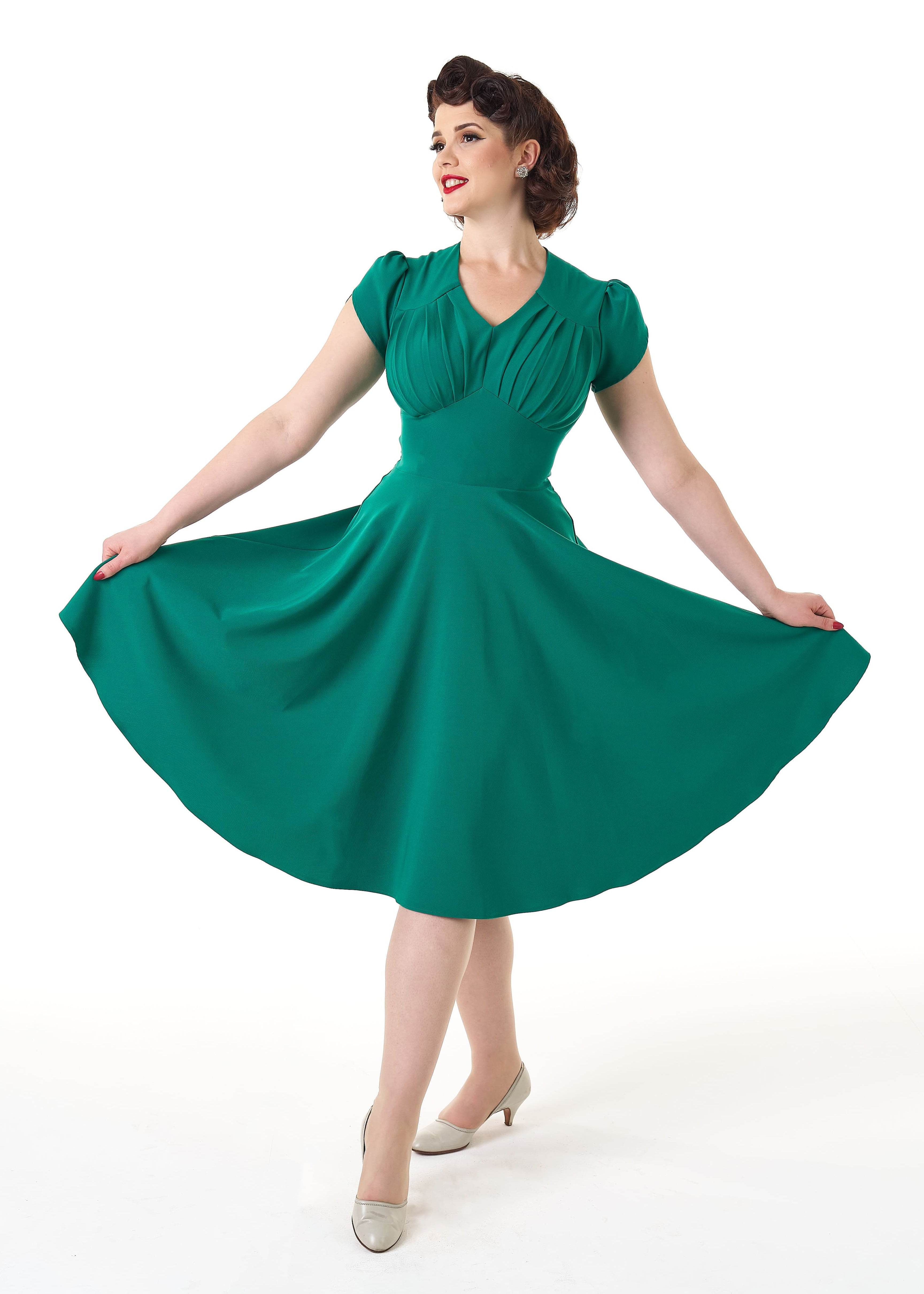 1950s Swing Dress - Emerald