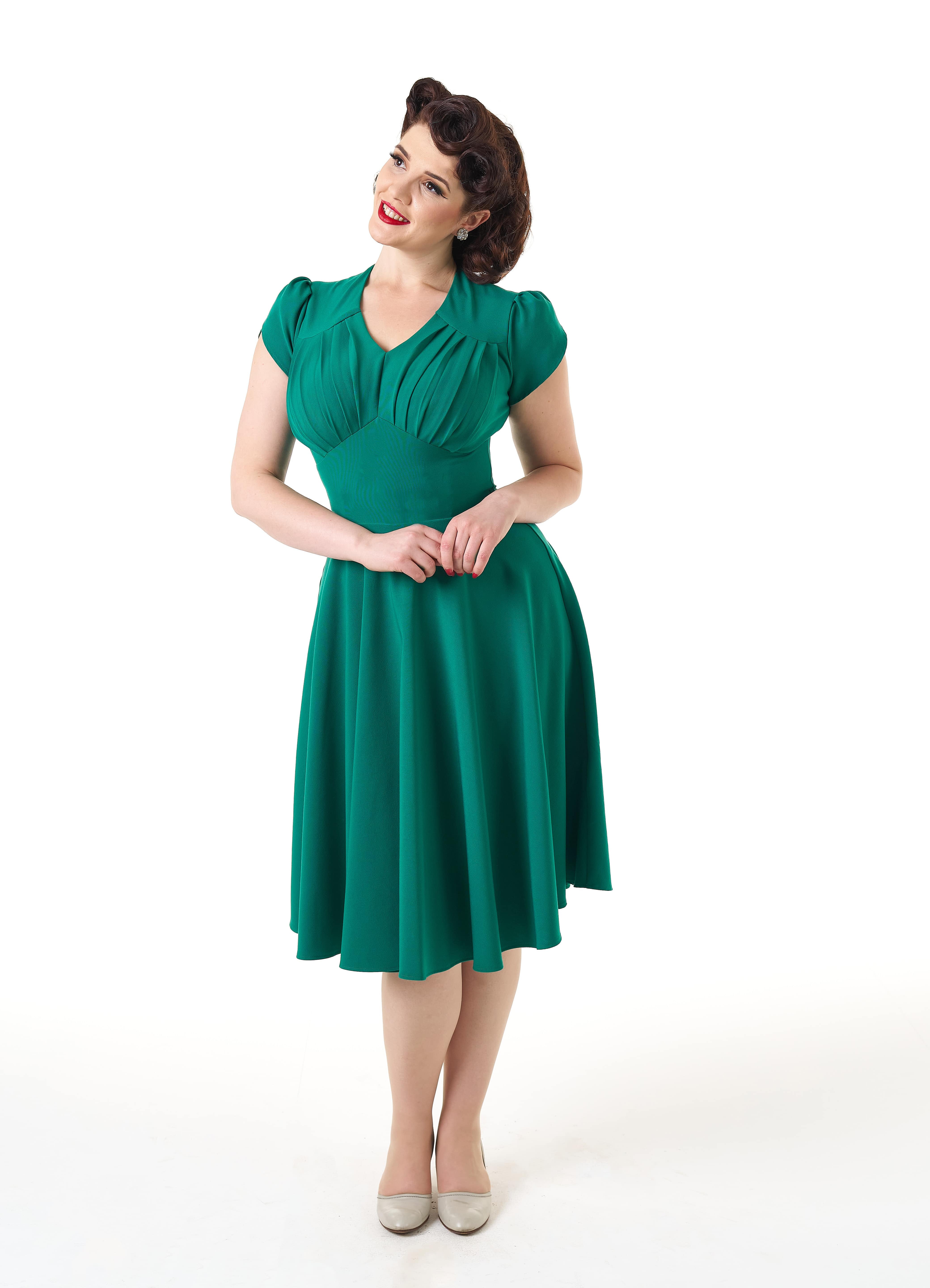 1950s Swing Dress - Emerald