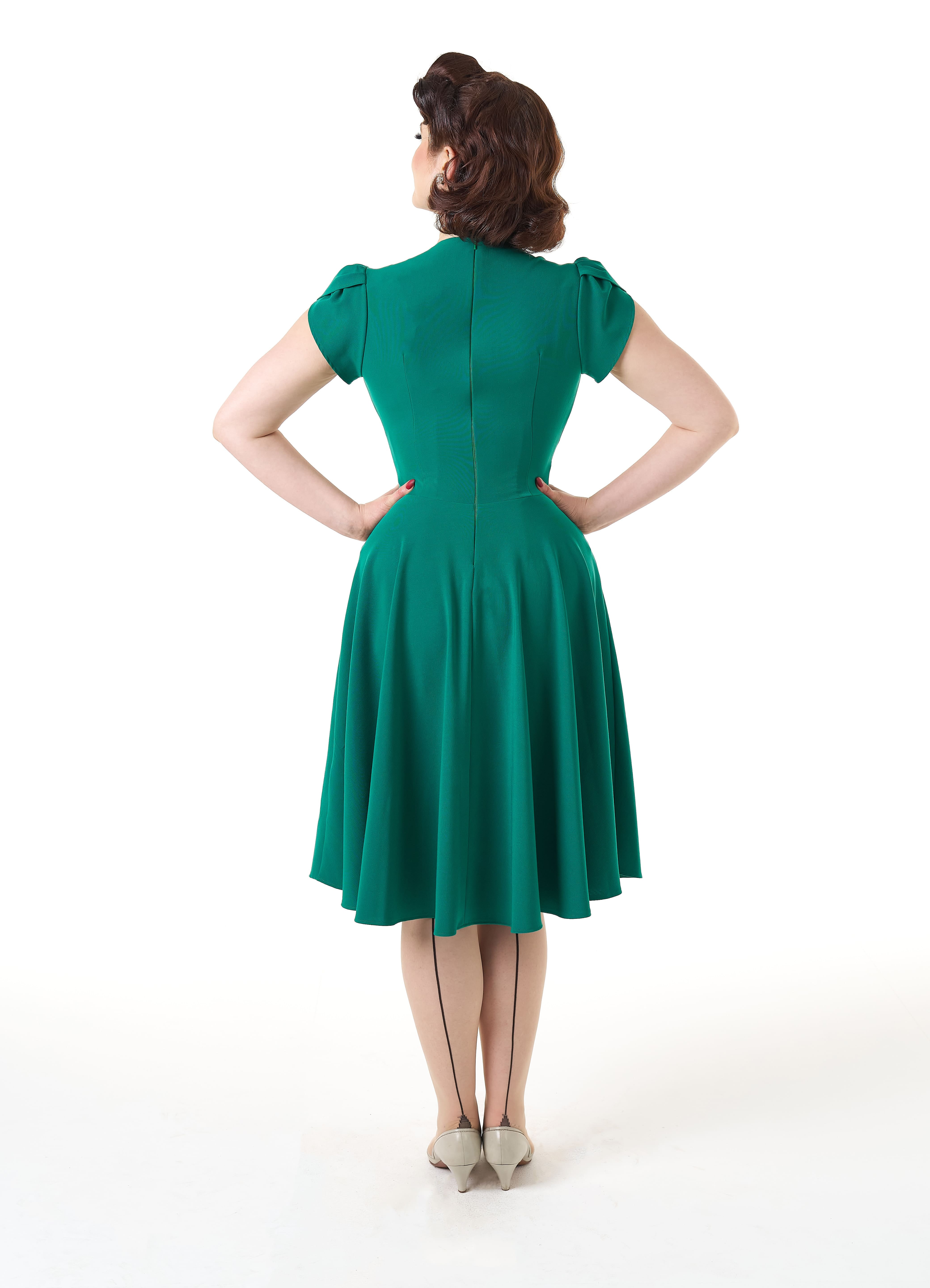 1950s Swing Dress - Emerald