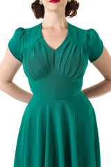 Retro 50s Swing Dress - Emerald