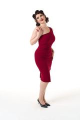 Norma Wiggle Dress in Wine Red
