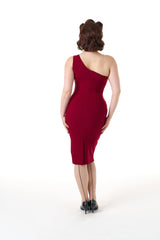 Norma Wiggle Dress in Wine Red