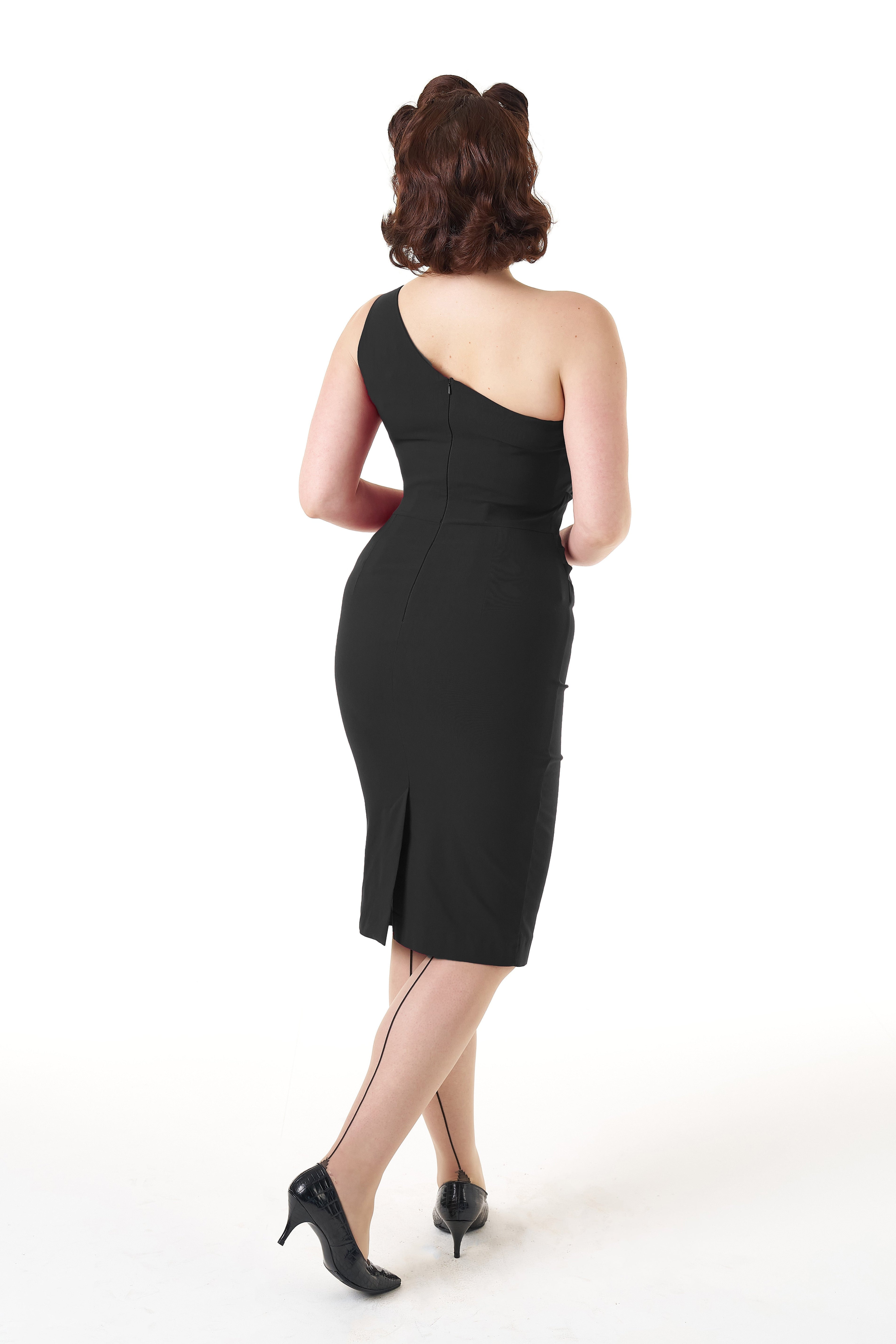 1950s Norma Wiggle Dress - Black