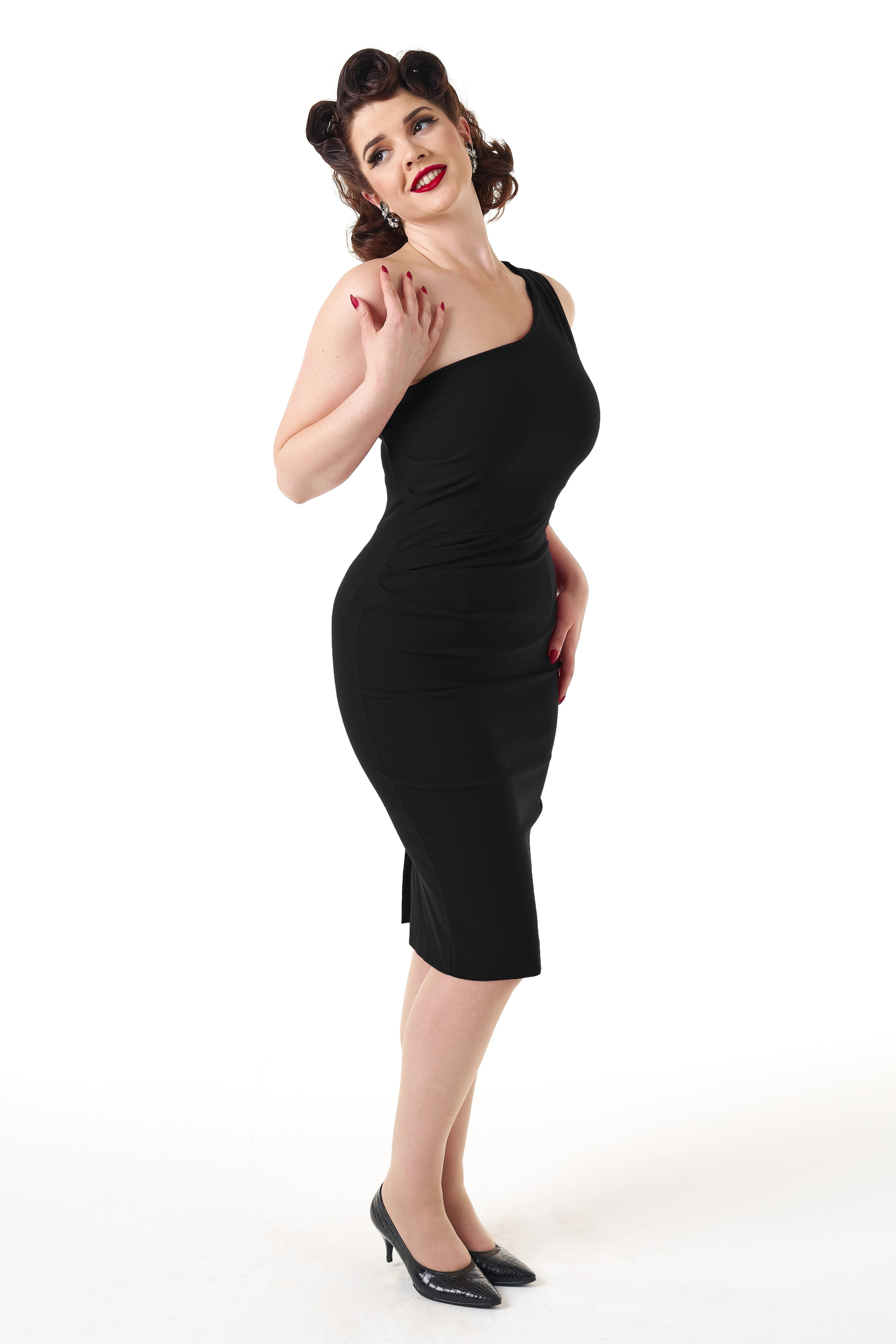 1950s Norma Wiggle Dress - Black