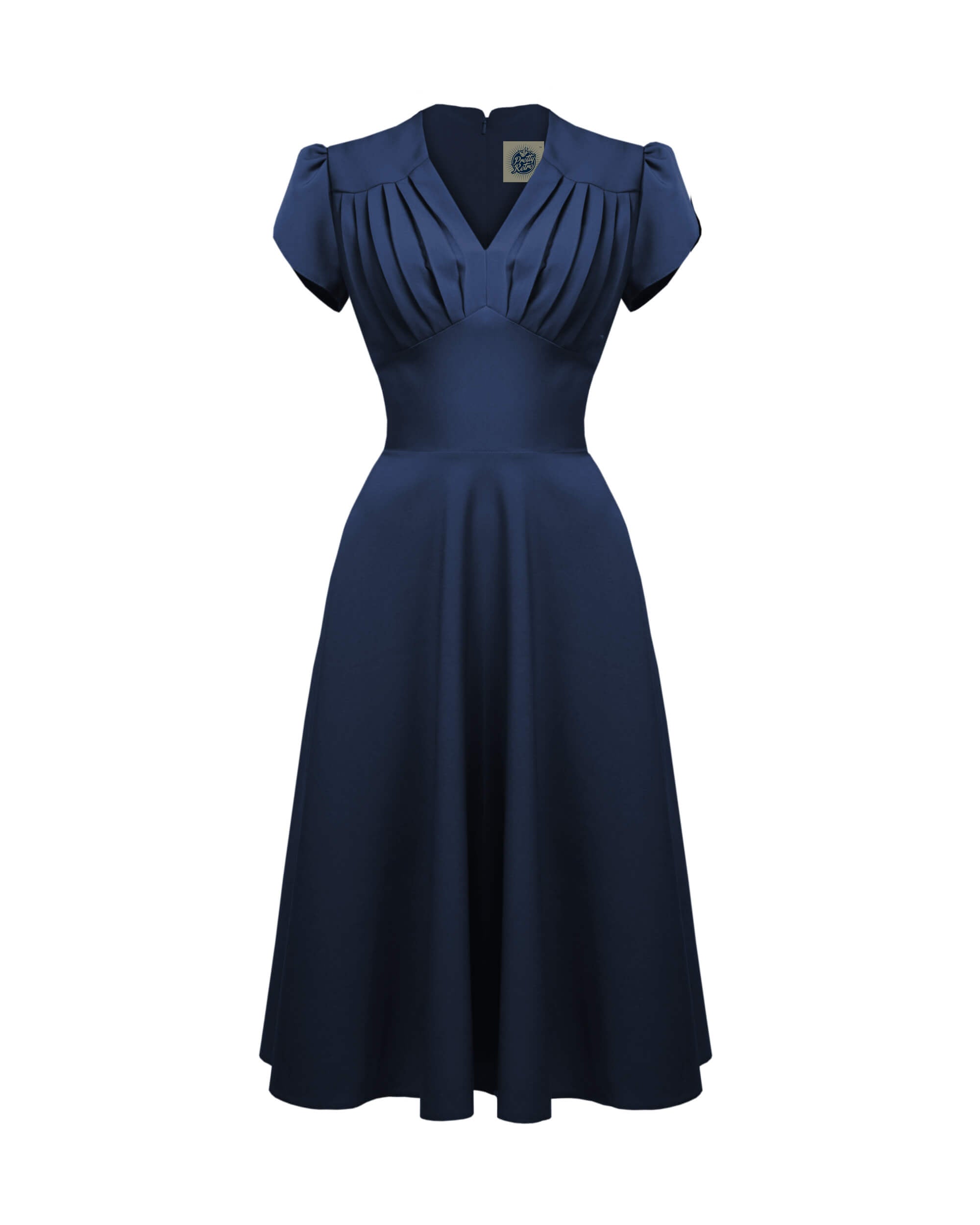 1950s Swing Dress - Navy