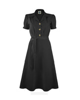 Pretty 40s Shirt Dress in Black
