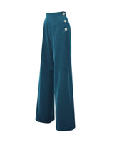 Pretty 1940s Wide Leg Trousers in Petrol