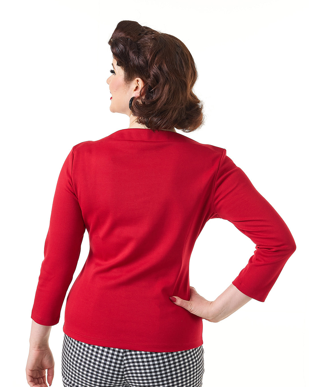 1950s Bardot Top - Red