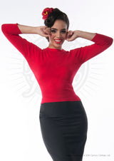 Sweater Girl Top - Red