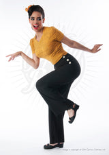 Pretty 1940s Wide Leg Trousers in Black