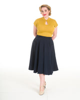 Retro 50s Circle Skirt - Navy