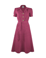 1940s Shirt Dress - Dark Rose