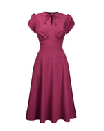 1940s Starlet Dress - Dark Rose