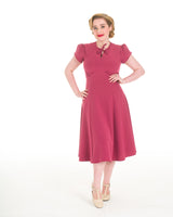 Pretty 40s Starlet Dress - Dark Rose