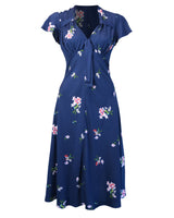 Pretty 40s Tea Dress in Blue Floral