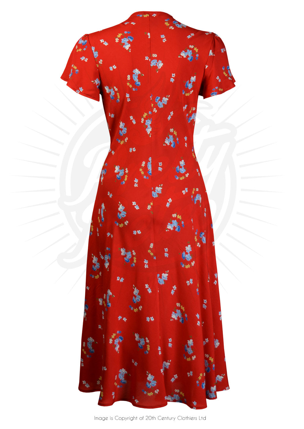 1940s Tea Dress - Red Floral