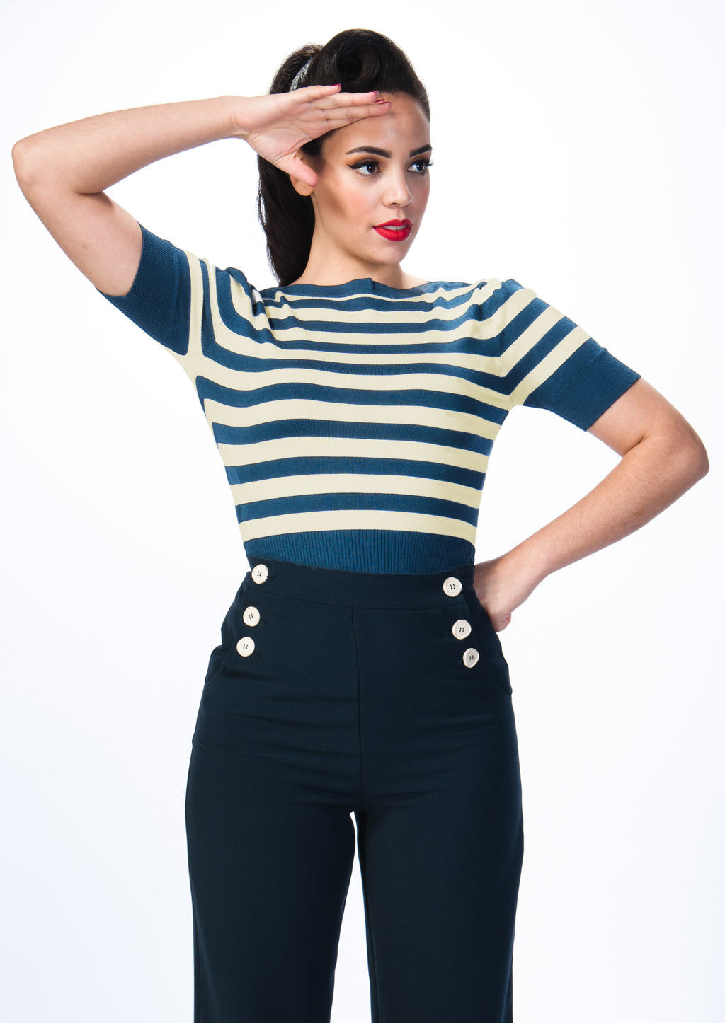 1950s Bateau Sweater - Blue Stripe