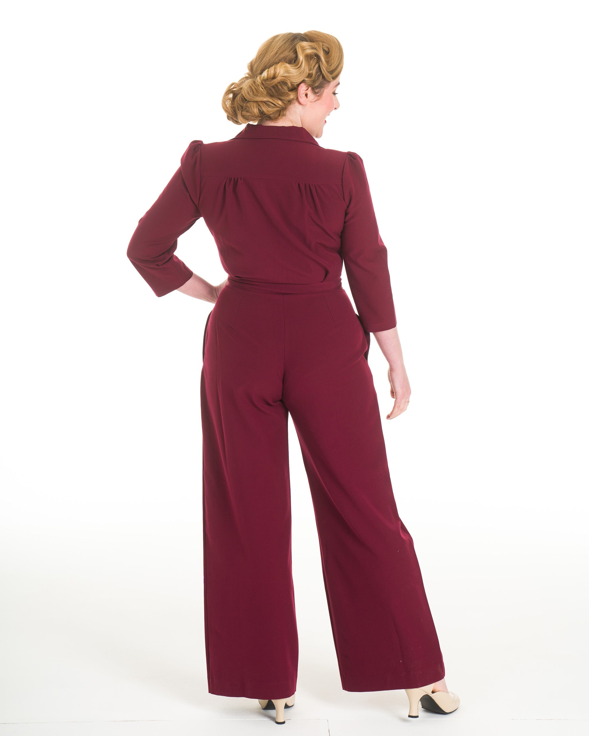 Retro Jumpsuit - Wine
