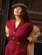 Pretty Retro Jumpsuit - Wine