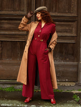 Pretty Retro Jumpsuit - Wine