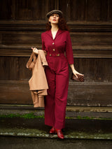 Pretty Retro Jumpsuit - Wine