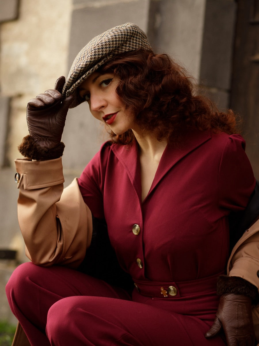 Pretty Retro Jumpsuit - Wine