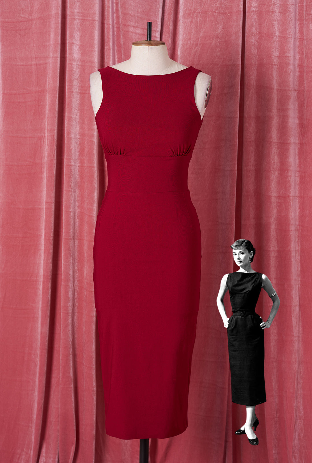 1950s Audrey Dress - Wine