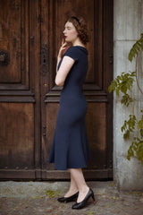 1930s Melissa Dress - Navy