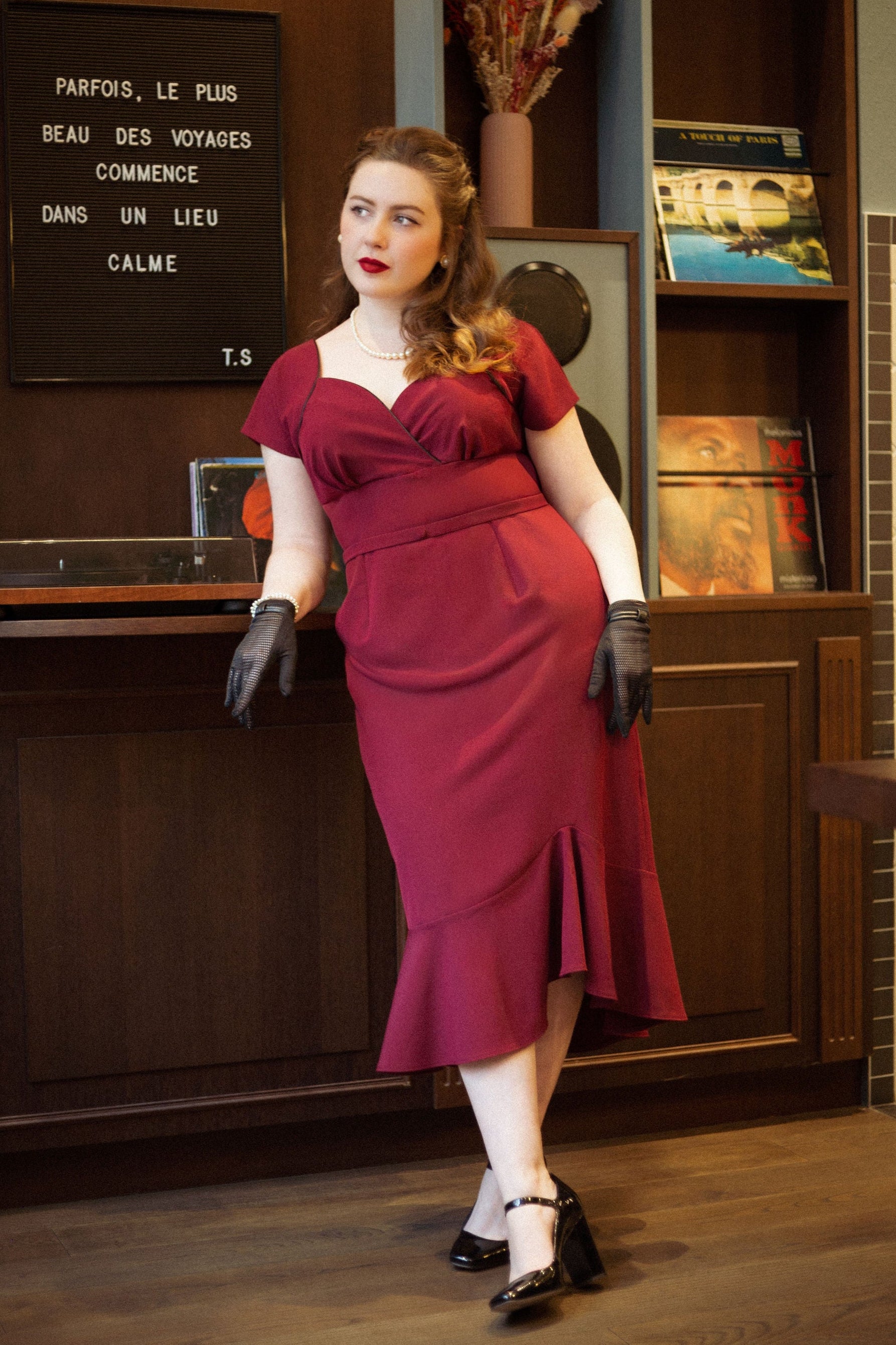 1940s Lola Dress - Wine