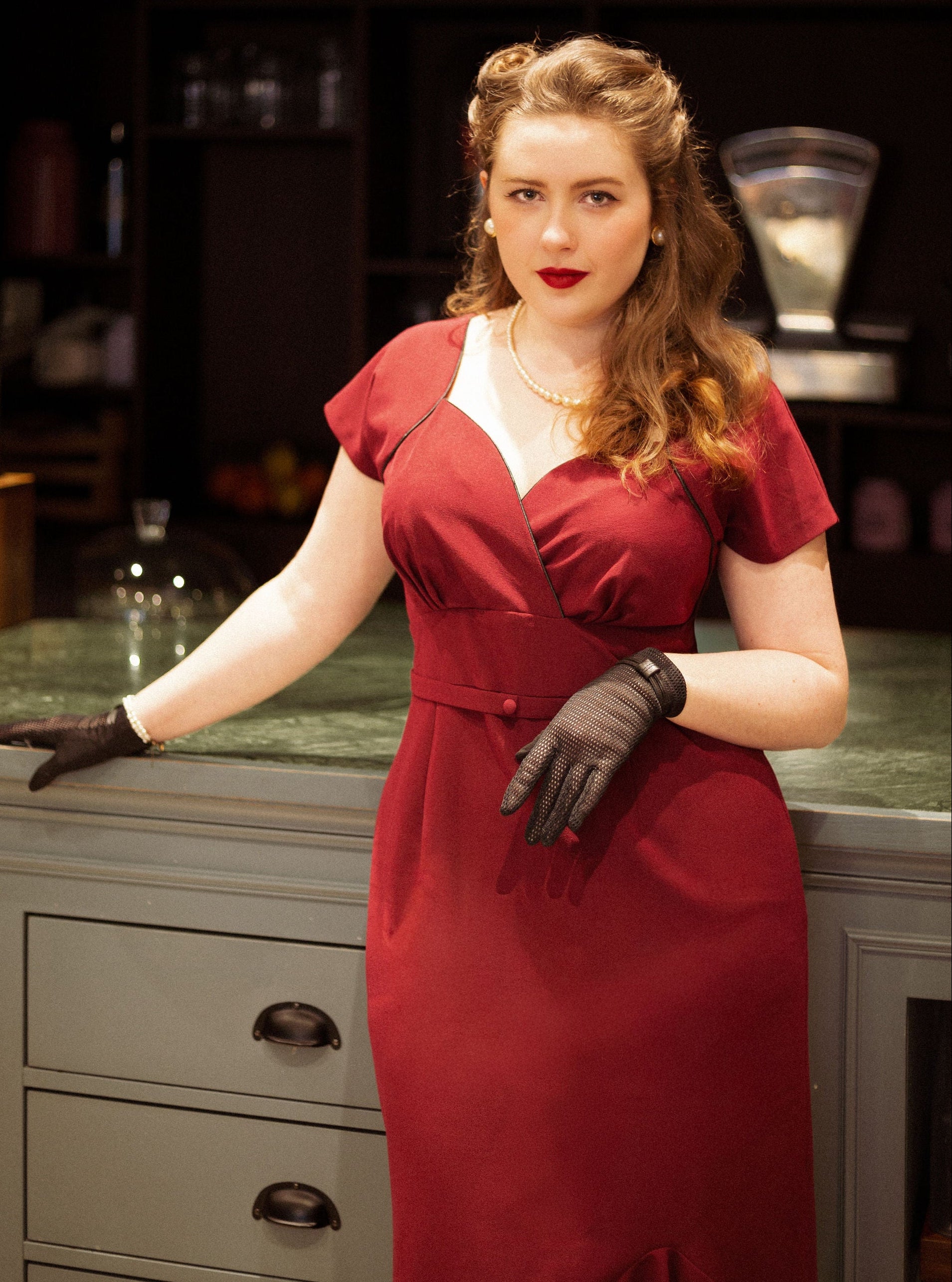 1940s Lola Dress - Wine