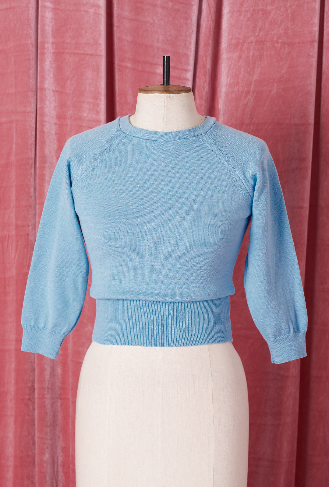 1950s Sweater Girl Top in Baby Blue