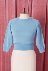 1950s Sweater Girl Top in Baby Blue