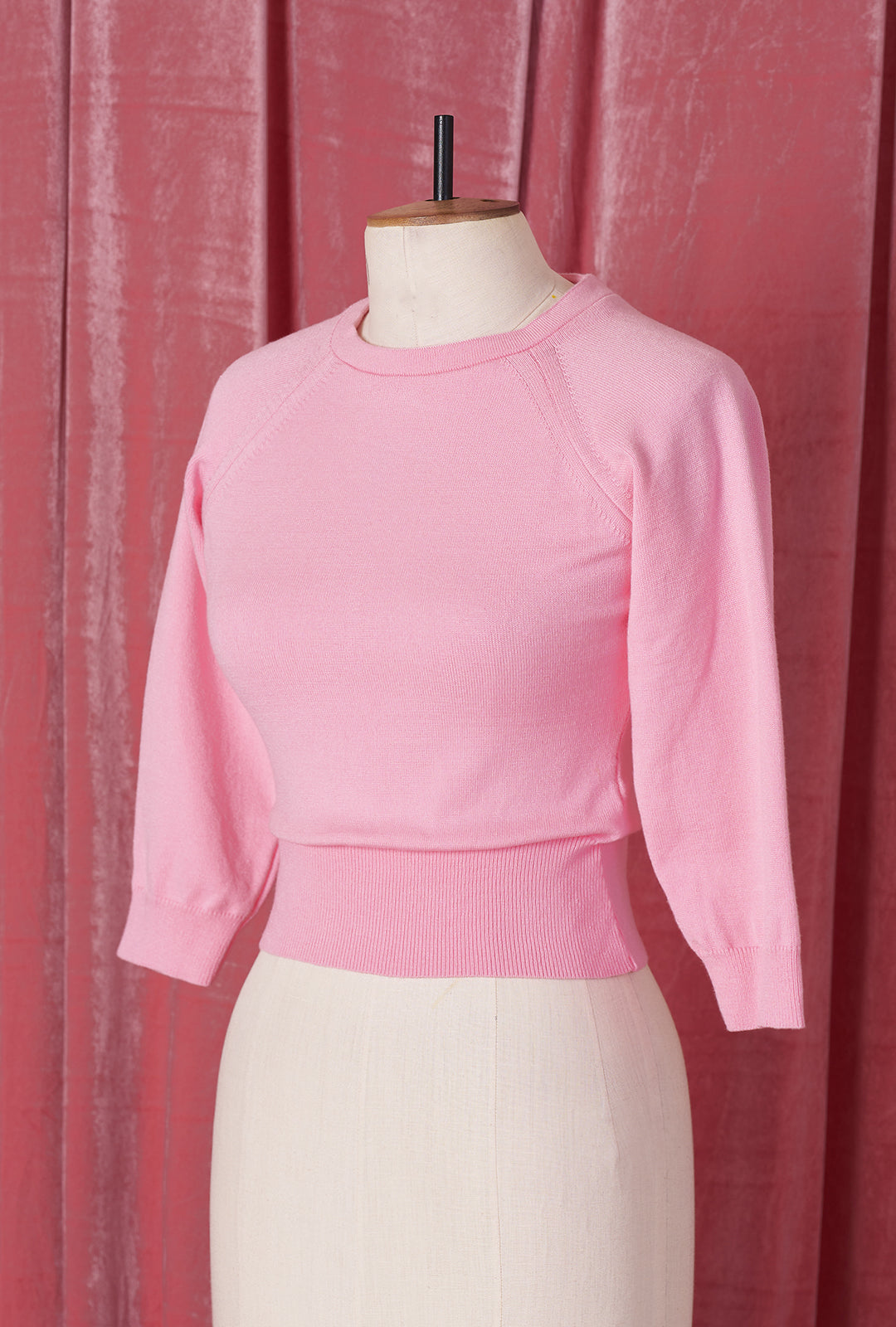 1950s Sweater Girl Top in Baby Pink