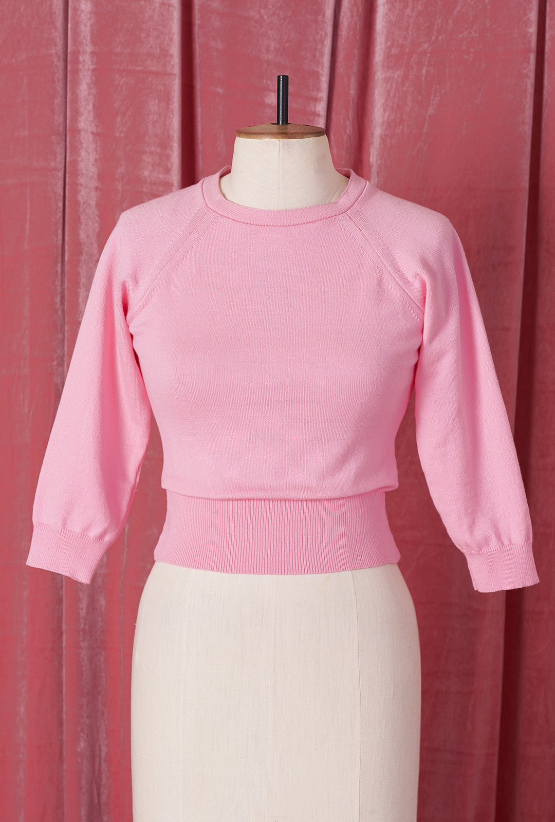 1950s Sweater Girl Top in Baby Pink