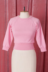 1950s Sweater Girl Top in Baby Pink