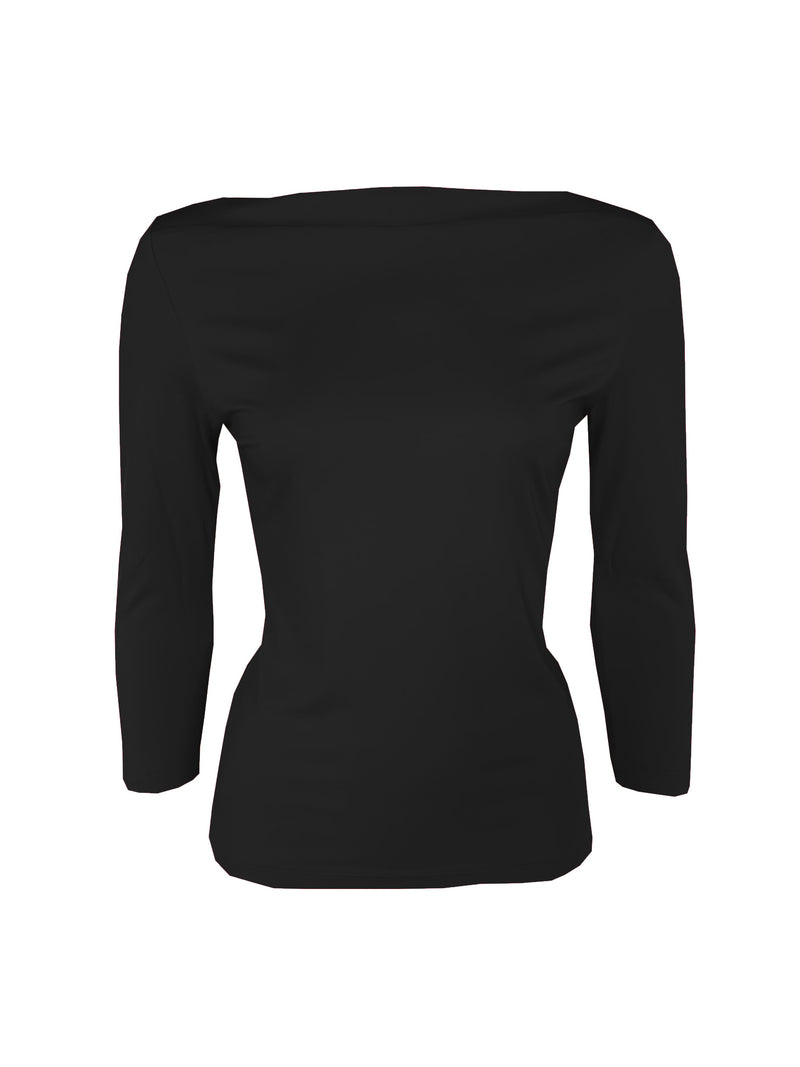 1950s Bardot Top - Black