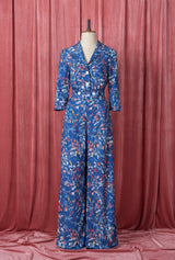 Pretty Retro Jumpsuit - Cornflower