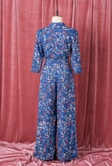 Pretty Retro Jumpsuit - Cornflower