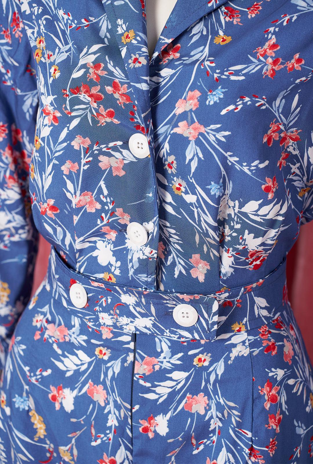 Pretty Retro Jumpsuit - Cornflower