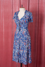 1940s Tea Dress - Cornflower