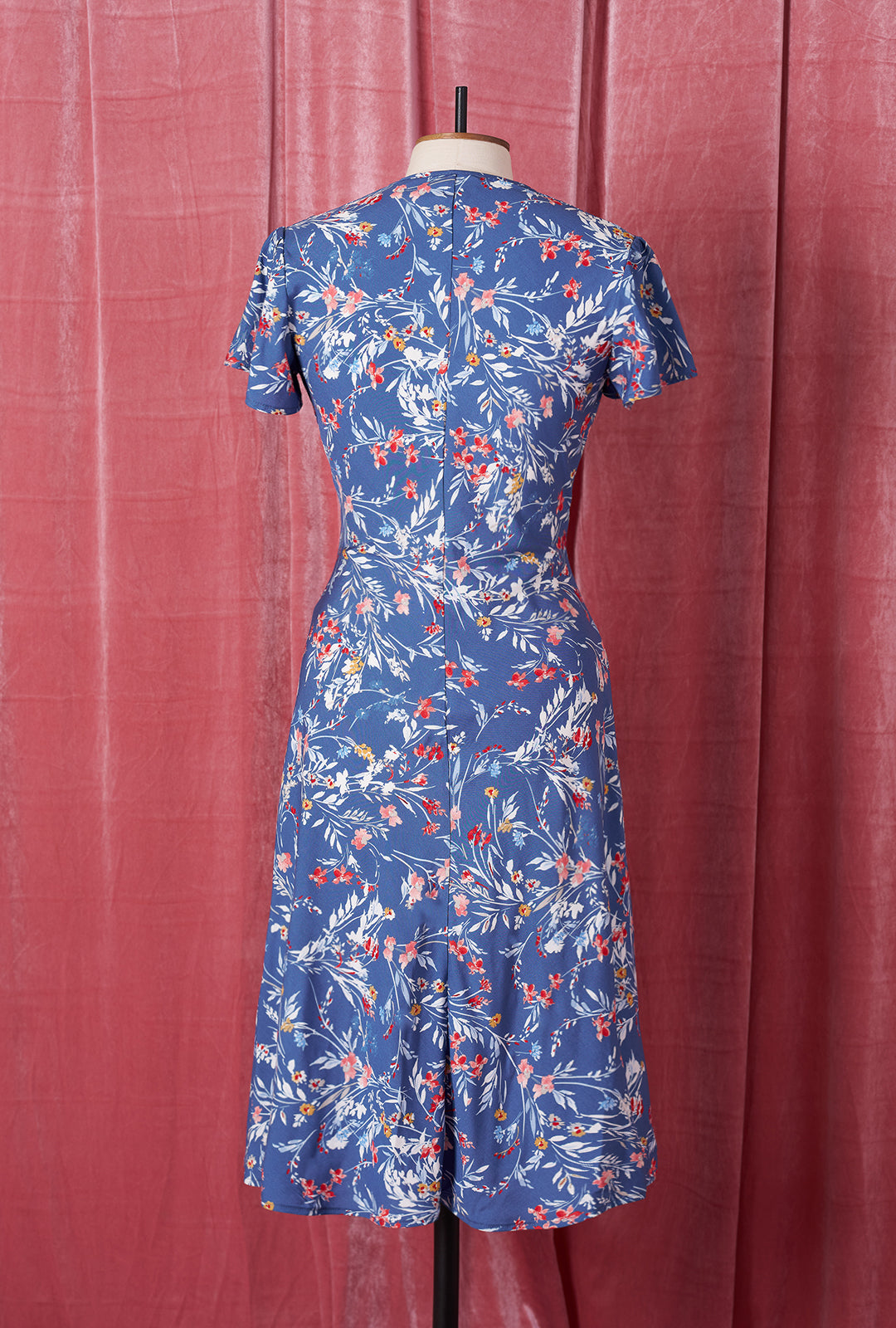 1940s Tea Dress - Cornflower