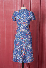 1940s Tea Dress - Cornflower