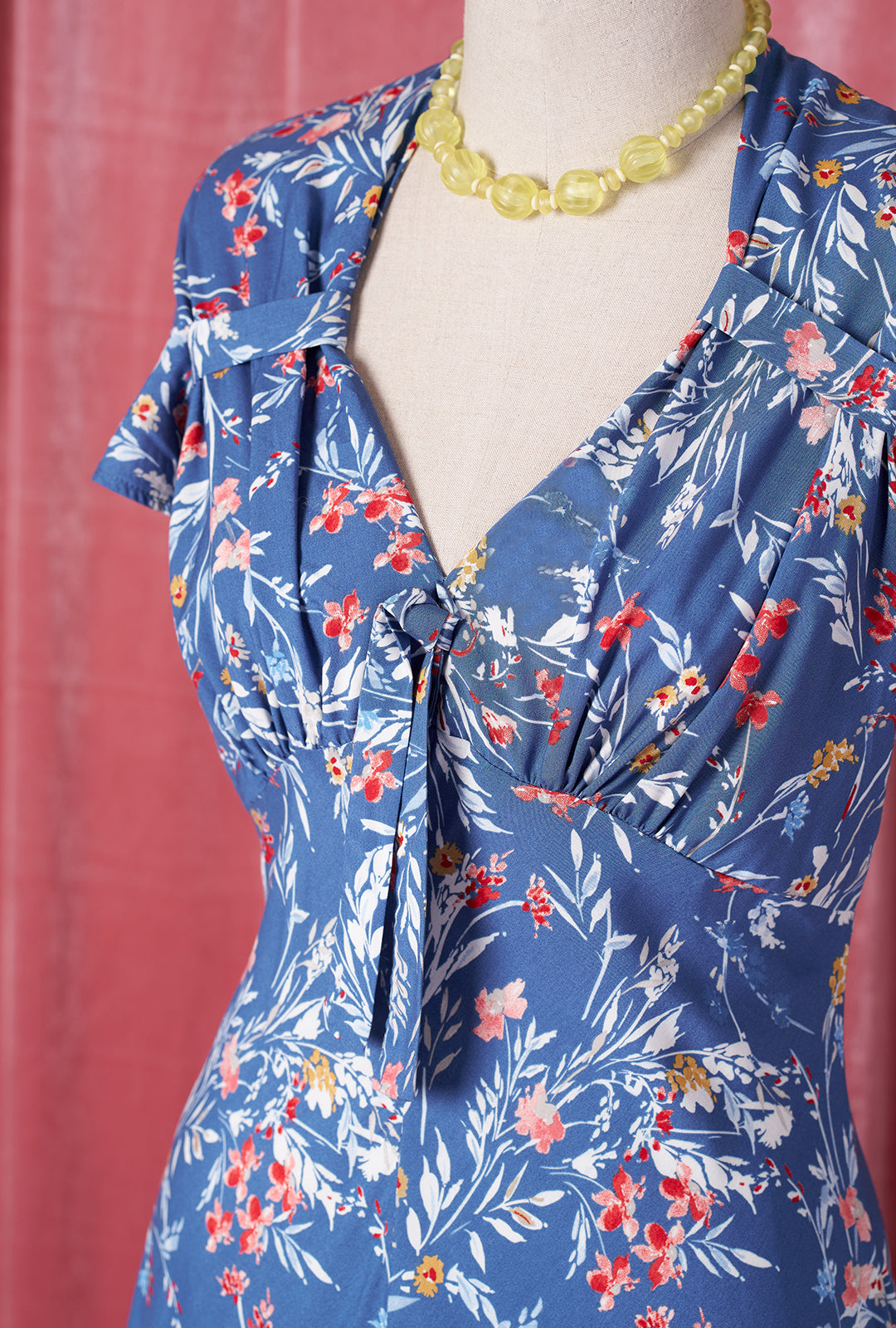 1940s Tea Dress - Cornflower