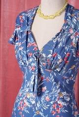1940s Tea Dress - Cornflower