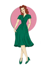 1940s Hostess Dress - Emerald